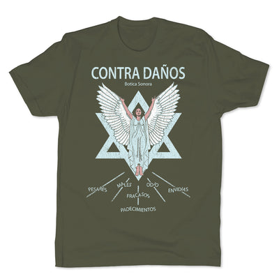 Botica-Sonora-Contra-Danos-Protection-Mens-T-Shirt-Green