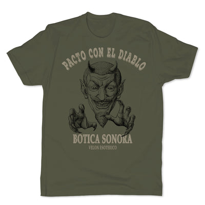 Botica-Sonora-Pacto-Con-El-Diablo-Black-Magic-Mens-T-Shirt-Green