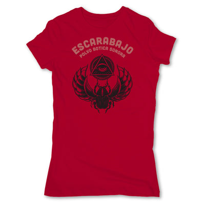 Botica-Sonora-Escarabajo-Good-Luck-Womens-T-Shirt-Red