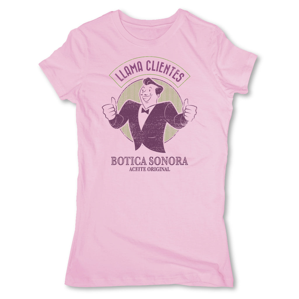 Botica-Sonora-Llama-Clientes-White-Magic-Womens-T-Shirt-Pink