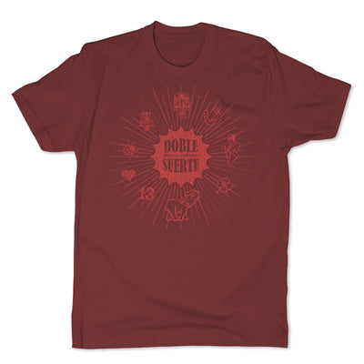 Botica-Sonora-Doble-Suerte-Good-Luck-Mens-T-Shirt-Red