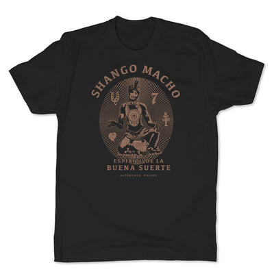 Botica-Sonora-Shango-Macho-Good-Luck-Mens-T-Shirt-Black