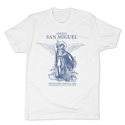 Botica-Sonora-San-Miguel-Protection-Mens-T-Shirt-White