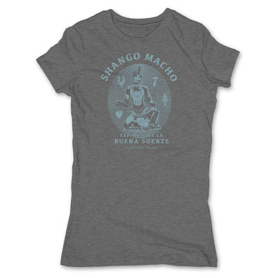 Botica-Sonora-Shango-Macho-Good-Luck-Womens-T-Shirt-Grey