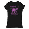 Botica-Sonora-Elefante-Blanco-Good-Luck-Womens-T-Shirt-Black