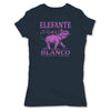 Botica-Sonora-Elefante-Blanco-Good-Luck-Womens-T-Shirt-Blue