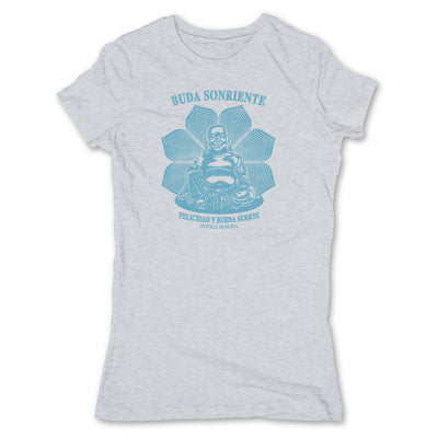 Botica-Sonora-Buddha-Good-Luck-Womens-T-Shirt-Grey