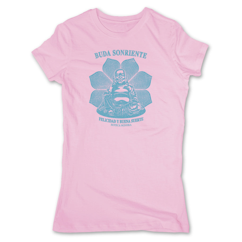 Botica-Sonora-Buddha-Good-Luck-Womens-T-Shirt-Pink