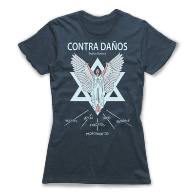 Contra-Danos-Protection-Spells-Women-T-Shirt-Blue