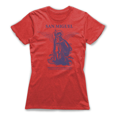 San-Miguel-Protection-Spells-Women-T-Shirt-Red