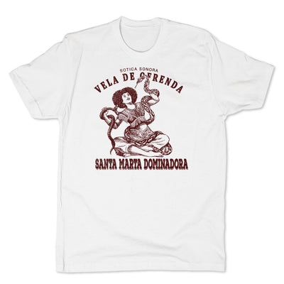 Botica-Sonora-Santa-Marta-Dominadora-Black-Magic-Mens-T-Shirt-White