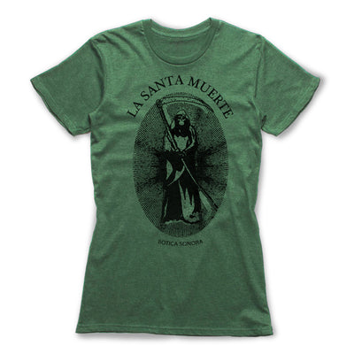 Santa-Muerte-Black-Magic-Women-T-Shirt-Green