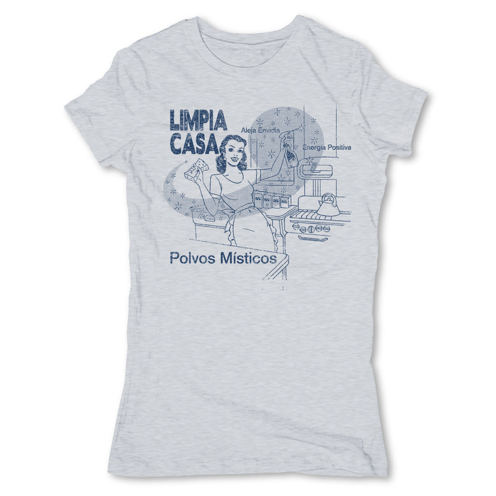 Botica-Sonora-Limpia-Casa-White-Magic-Womens-T-Shirt-Grey