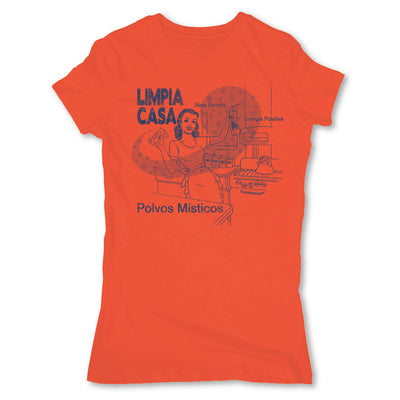 Botica-Sonora-Limpia-Casa-White-Magic-Womens-T-Shirt-Orange
